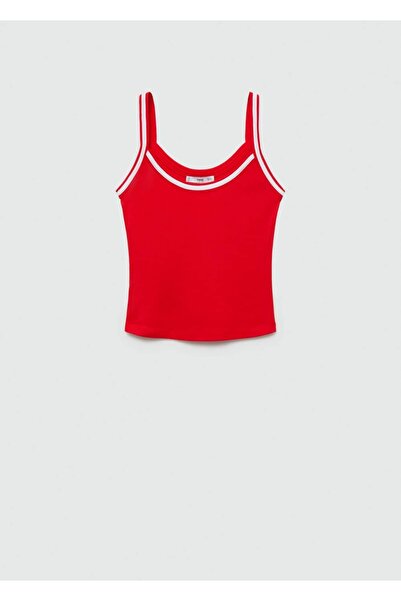 MANGO Woman Kombinált pánt nélküli kötött blúz