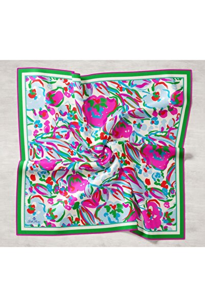 Silk Home Πράσινο-Μπλε Μεταξωτό Φουλάρι Τιβέλ 11405-02