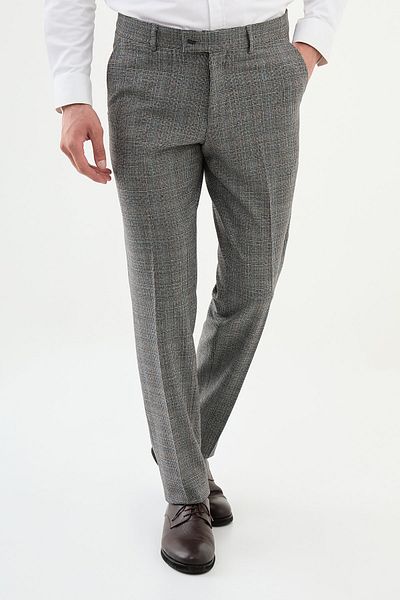 Mcr Plaid Slim Fit Classic Men's Trousers Gray - 38285.24K