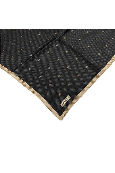 Armine Nostalgia Black Polka Dot Pattern Sura Silk Scarf 8259-01