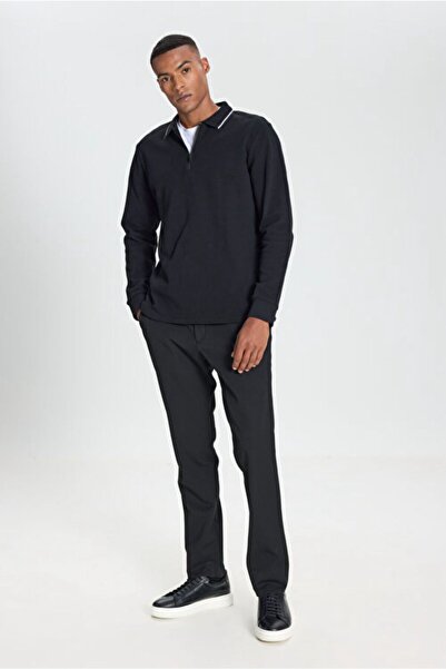 ALTINYILDIZ CLASSICS 100% памучна тениска с дълъг ръкав и вталена кройка