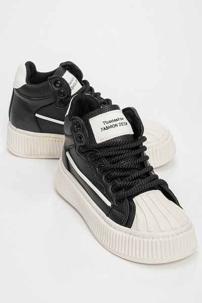 Ccway Lace-up Women's Sneakers - Black White