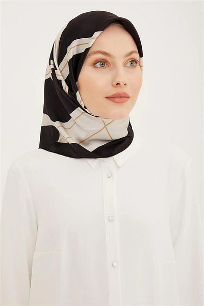 Armine Nostalgia Geometric Pattern Tivil Silk Scarf 8945-01