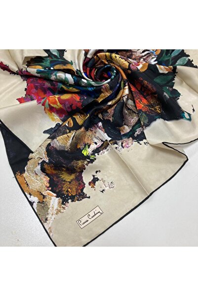 Pierre Cardin Κρεμ Μεταξωτό Φουλάρι με Μοτίβο Λουλουδιών 7660438 - 911