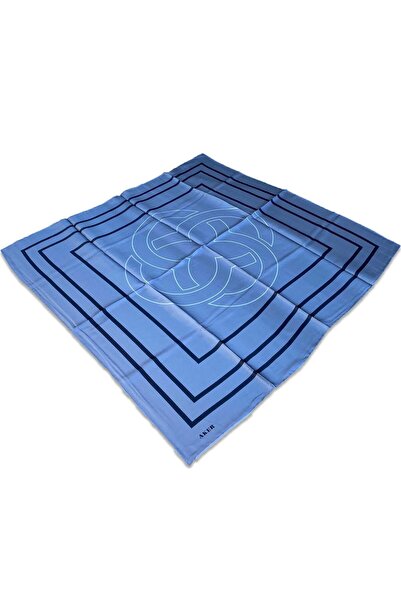 Aker وشاح حريري بنمط الخط الأزرق8825701-323