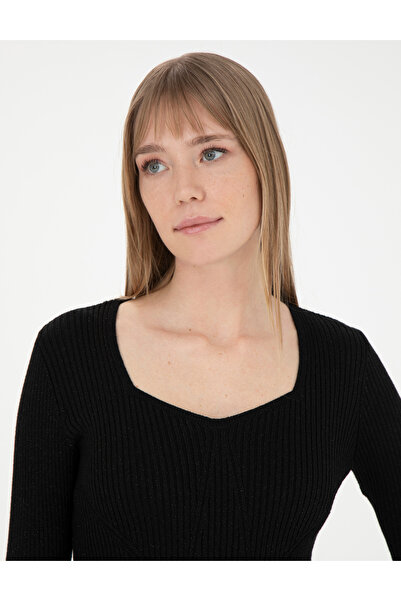 Pierre Cardin Siyah Ex. Slim Fit Triko Elbise 50280230-VR046