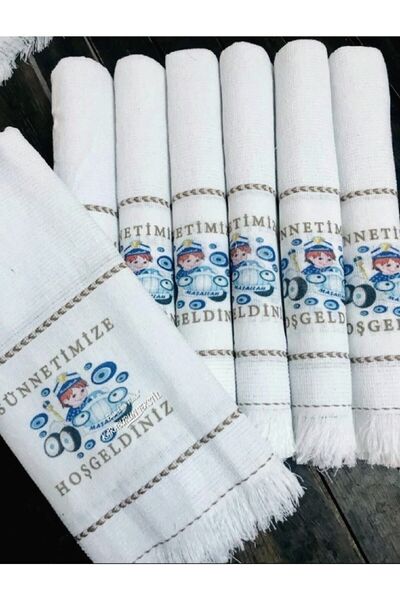 yörük tuhafiye Circumcision Towel Car Towel Convoy Towel, with Ribbon Gift, 12 Pieces, Circumcision Mashallah Gift
