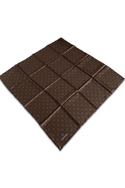 Vissona Milk Coffee-1 Μοτίβο καρό Tivil μεταξωτό φουλάρι 51495-0006