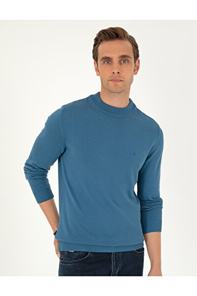 Pierre Cardin Kobalt Slim Fit Quarter Collar Basic Knitwear Sweater 50296564-Vr077