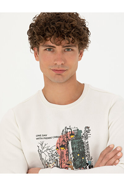 Pierre Cardin Ekru Regular Fit Sweatshirt 50276187-VR019