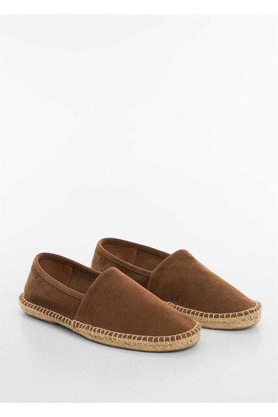 MANGO Man Jute Suede Leather Espadrilles