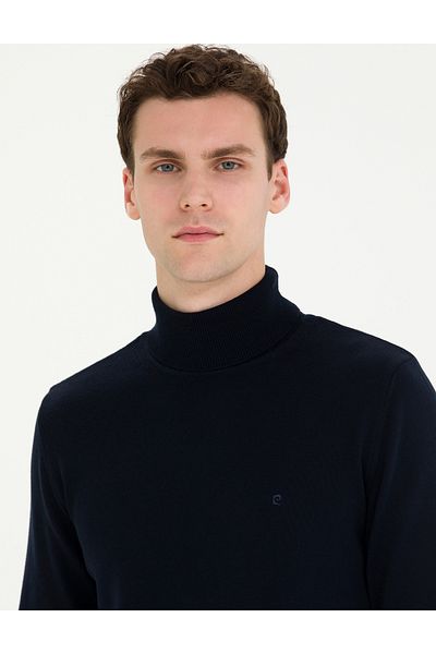 Pierre Cardin Πλεκτό πουλόβερ με ζιβάγκο Slim Fit Navy Blue - 50276162-vr033