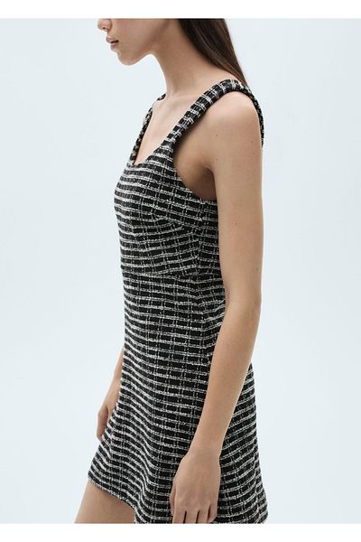 MANGO Woman Checkered Tweed Dress