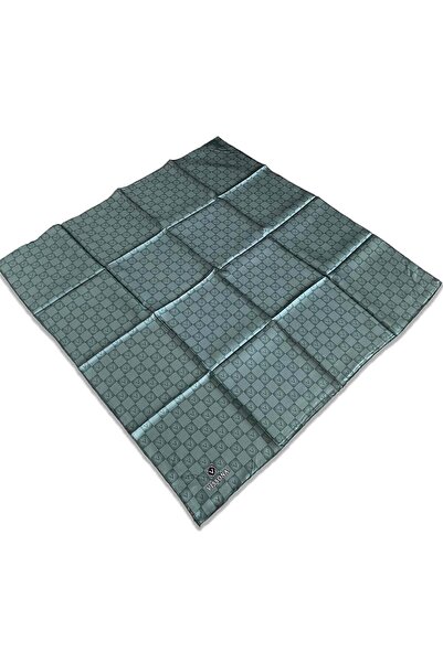 Vissona Μεταξωτό μαντήλι με μοτίβο κυανό καρό Tivil 51495 - 0219