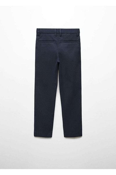MANGO Kids Pantaloni albastru închis pentru copii