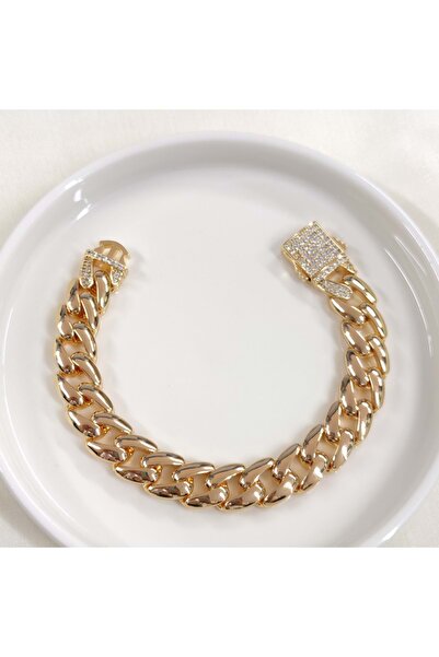 Güler Yüzlü Silver Xuping 14 mm Thick Gourmet Bracelet Rose 20 cm