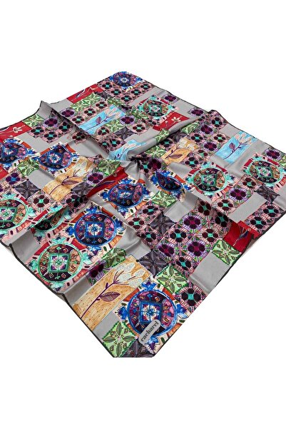 Cacharel Gray Ethnic Pattern Tivil Silk Scarf7204313-971