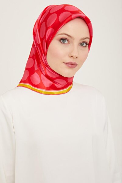 Armine وشاح حريري بنمط منقط باللون الوردي الحلوى 9156-58