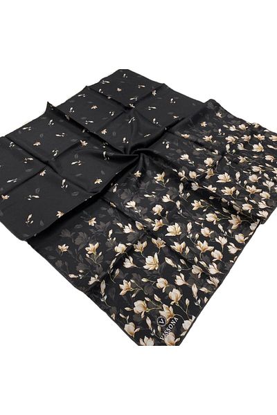 Vissona Μεταξωτό κασκόλ Tivil Μαύρο Floral Pattern 51776-01