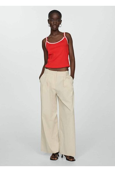 MANGO Woman Kombinierte trägerlose Strickbluse