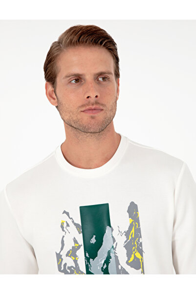 Pierre Cardin Ekru Regular Fit Bisiklet Yaka Sweatshirt 50290612-VR019