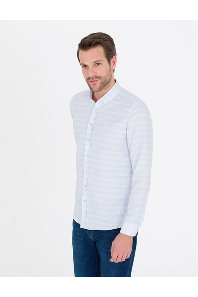 Pierre Cardin Light Blue Slim Fit Long Sleeve Shirt 50267994-Vr003