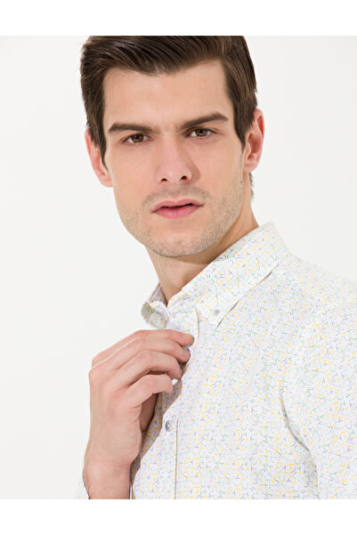 Pierre Cardin Açık Sarı Slim Fit Uzun Kollu Gömlek 50264902-VR004