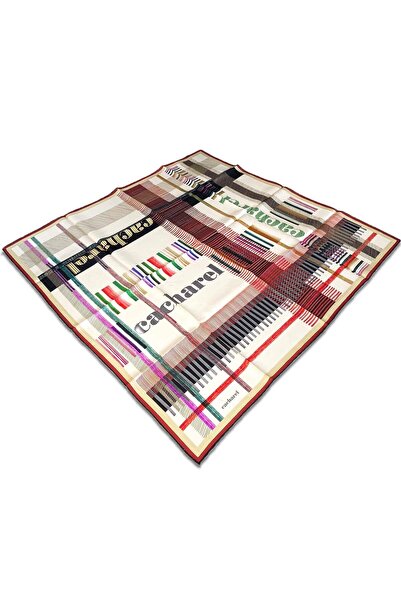 Cacharel Червоно-бордовий шарф з змішаним візерунком з шовкового твілу 8848313-912