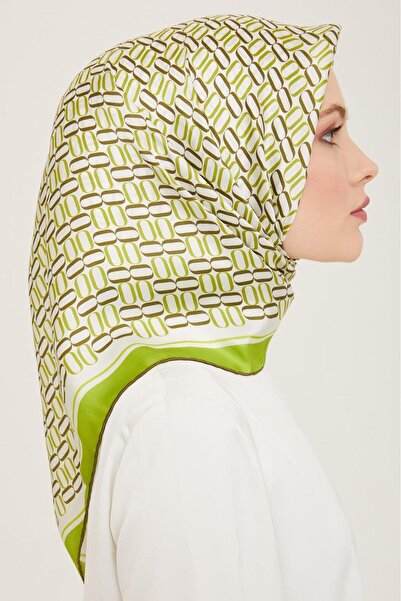 Armine Μαλακό πράσινο γεωμετρικό σχέδιο Tivil μεταξωτό κασκόλ 9149 - 54