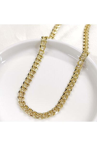 Güler Yüzlü Silver XUPING 7 ملم - سلسلة حلقية عرضية - ذهبي 50 سم