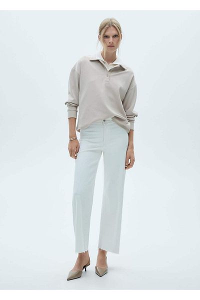 MANGO Woman Catherin hoch taillierte Culotte-Jeanshose
