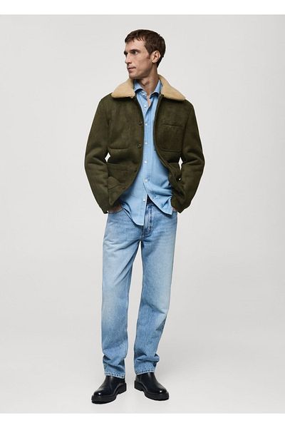 MANGO Man Doppelseitige Jacke mit Fellfutter