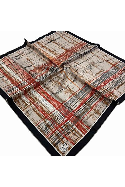 Levidor Шарф з бежевим візерунком з шовку Tivil 21098