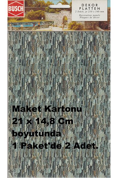 Busch 1:87 Ho Stone Wall Slab Model Cardboard