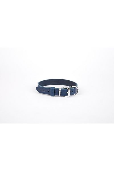 Wovna Leather Handmade Dog Collar 2x30-35 cm Blue
