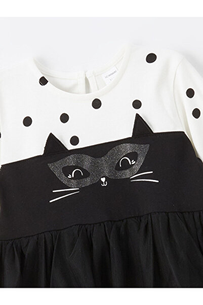 LC Waikiki Özmarka New Season H12 Crew Neck Long Sleeve Tutu Girls' Dress