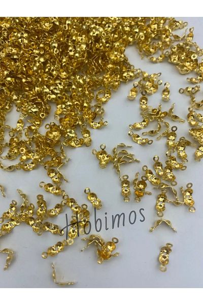 Hobimos 10 Thousand Pieces Gold Color Mussel Closure - Knot Closure - Lice Closure - Necklace Bracelet Closure