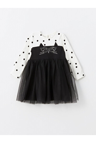 LC Waikiki Özmarka New Season H12 Crew Neck Long Sleeve Tutu Girls' Dress