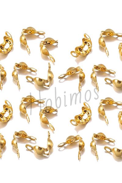 Hobimos 10 Thousand Pieces Gold Color Mussel Closure - Knot Closure - Lice Closure - Necklace Bracelet Closure