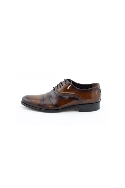 SEÇ KUNDURA Hld 2052 Special Production Genuine Leather Men's Shoe Coffee Patent Leather
