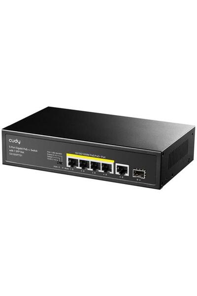 Genel Markalar GS1005PTS1 5 Port Gigabit 1-SFP 120w 4port PoE Yönetilemez Switch