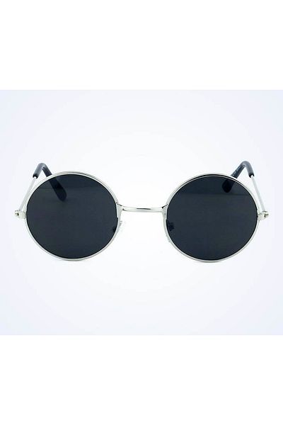 CEKAVE John Lennon Style Black Silver Framed Round Glass Glasses