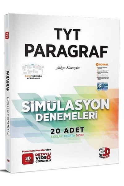 Aydın Yayınları 3D Yayınları 2027 TYT Paragraf Simülasyon 30 Deneme Video Çöz...