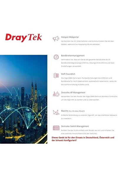 DRAYTEK Vigor 2866ax AX3000 Dual Band VDSL 3G-4G LTE Modem Router