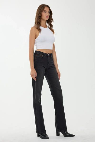Hiccup Pantaloni din denim cu talie medie cu picioare drepte