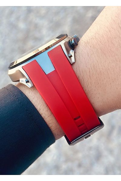 Reward Red Color Silicone Sport Men Wristwatch with Lanyard Function