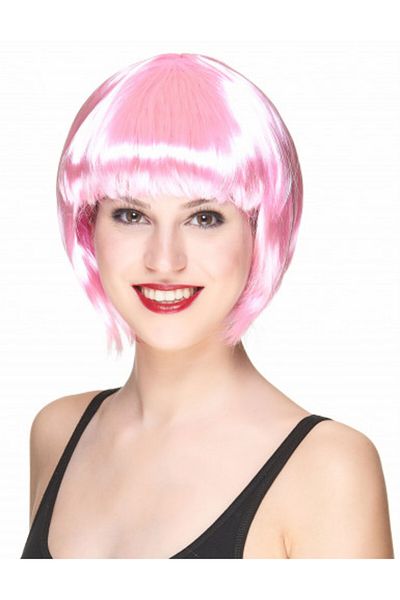 CEKAVE Pink Colored Blunt Hair Wig - Soft