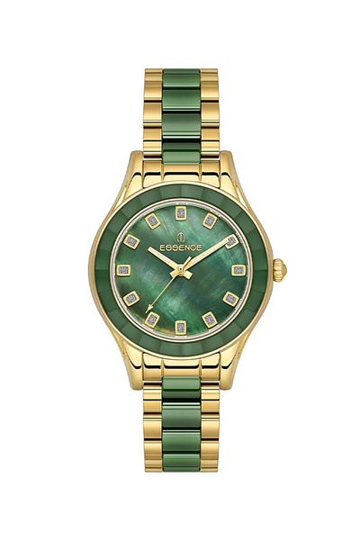 Essence Es6901Fe.270 Steel Case Water Resistant Gold-Green Color Women's Watch