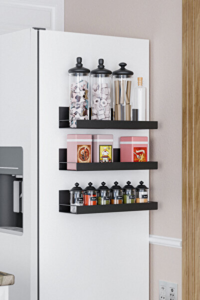 Mıknatıslı Buzdolabı Rafı Metal Düzenleyici Baharatlık Organizer Mikrodalga Fırın Güçlü Manyetik Raf
