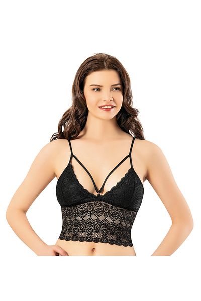 ACTRİS Thin Strap Lace Triangle Bralet Bustier